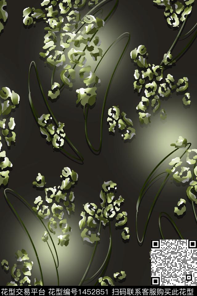 渐变旗袍香云纱数码印花花型下载（图片编号: 1452851） - 瓦栏（Walan）