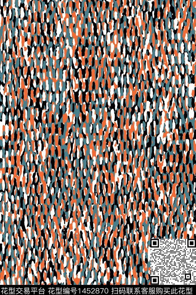 f054.jpg - 1452870 - 几何 波点 鱼 - 传统印花花型 － 女装花型设计 － 瓦栏