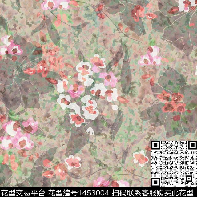 BSMYSJ0587.jpg - 1453004 - 绿植树叶 数码花型 花卉 - 数码印花花型 － 女装花型设计 － 瓦栏