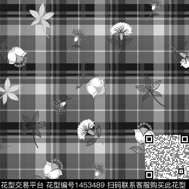 xz2418.jpg - 1453489 - 格子 花卉 真丝 - 数码印花花型 － 女装花型设计 － 瓦栏