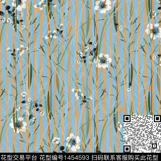 BSMYSJ0590.jpg - 1454593 - 绿植树叶 数码花型 花卉 - 数码印花花型 － 女装花型设计 － 瓦栏