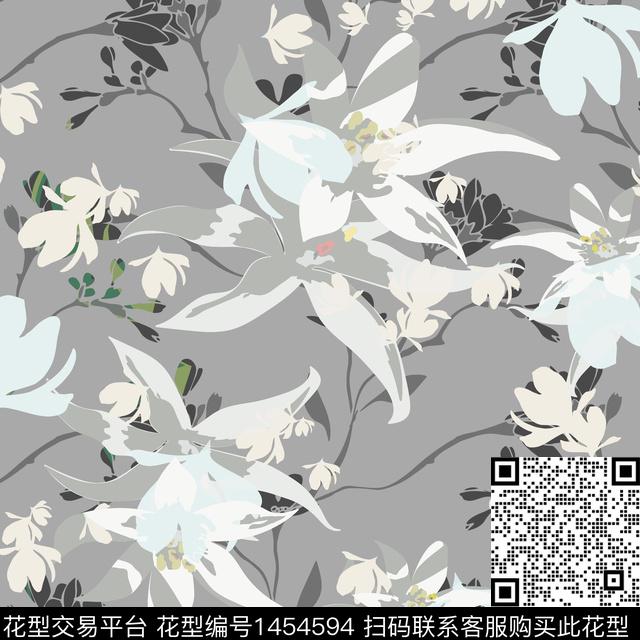 BSMYSJ0591.jpg - 1454594 - 绿植树叶 数码花型 花卉 - 数码印花花型 － 女装花型设计 － 瓦栏