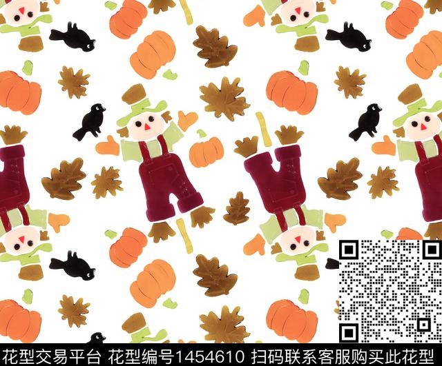 D-15.jpg - 1454610 - 圣诞 南瓜 稻草人 - 数码印花花型 － 童装花型设计 － 瓦栏