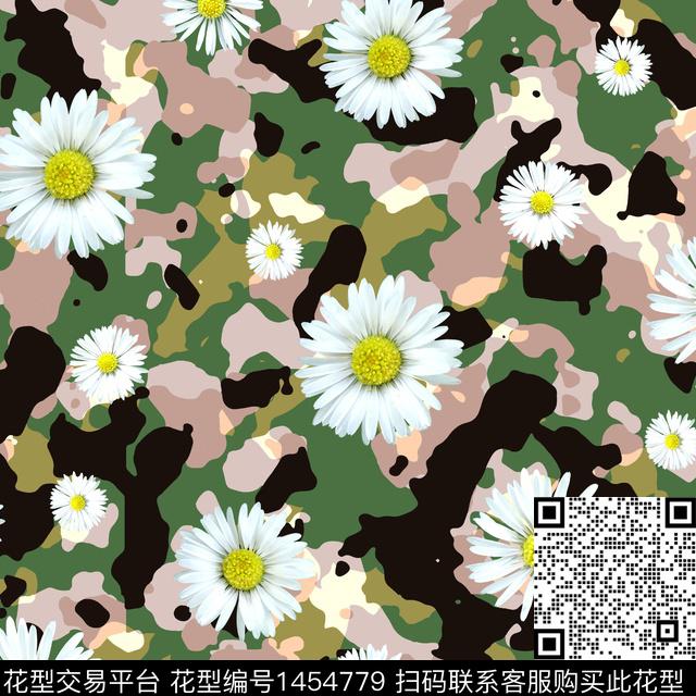 xz2450.jpg - 1454779 - 花卉 迷彩 真丝 - 数码印花花型 － 女装花型设计 － 瓦栏