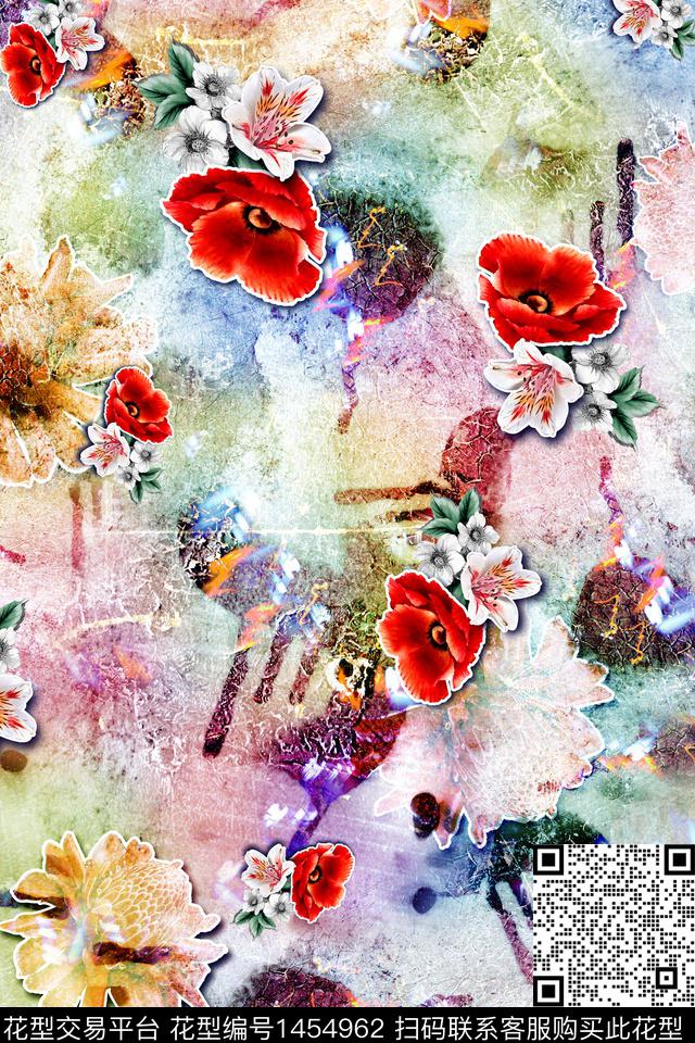 sh24975 副本.jpg - 1454962 - 木棉花 民族花卉 水彩 - 数码印花花型 － 女装花型设计 － 瓦栏