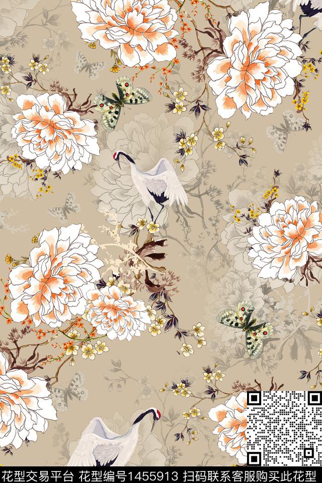 WC01441.jpg - 1455913 - 传统纹样 大牌风 旗袍 - 数码印花花型 － 女装花型设计 － 瓦栏