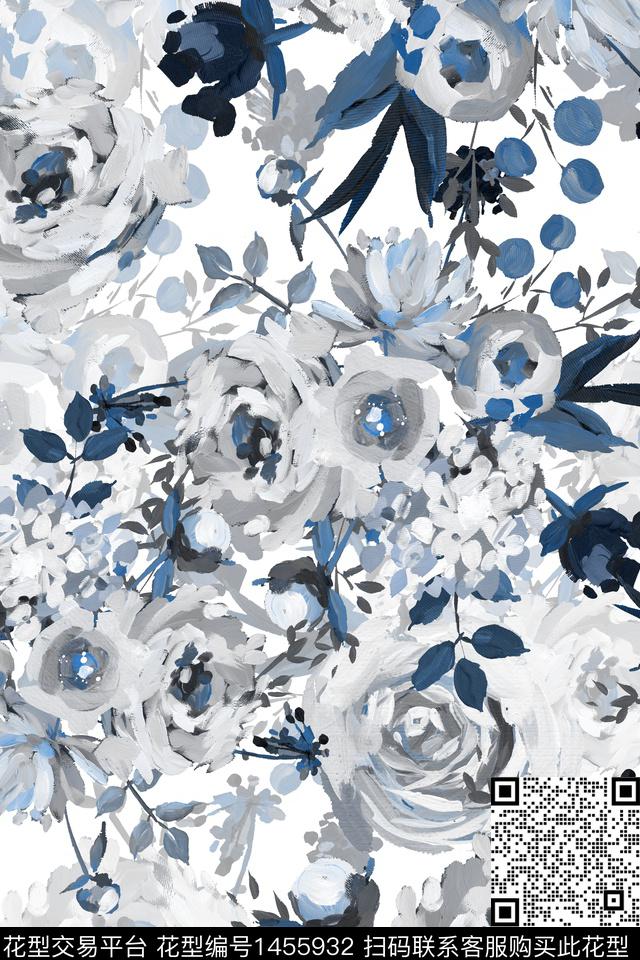 xz2461.jpg - 1455932 - 花卉 小清新 真丝 - 数码印花花型 － 女装花型设计 － 瓦栏