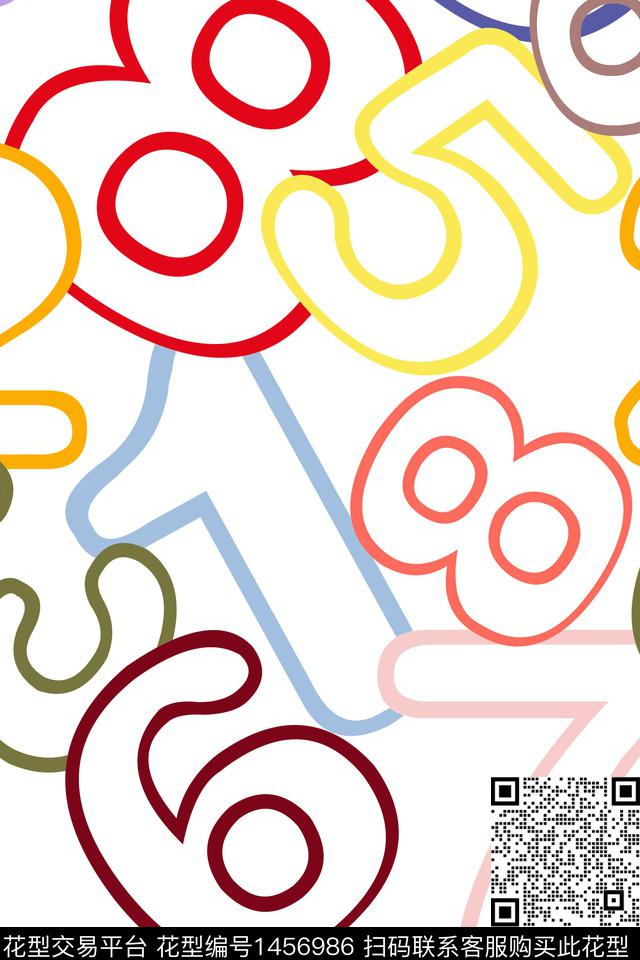 简约大牌风字母数码印花花型下载（图片编号: 1456986） - 瓦栏（Walan）