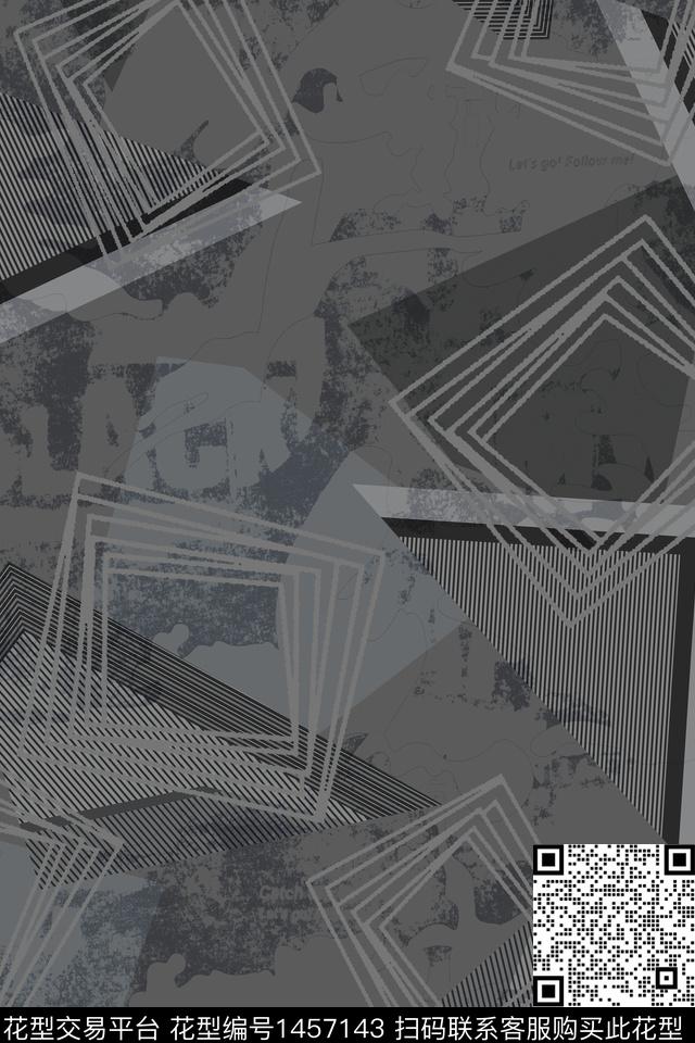 线条男装传统花型传统印花花型下载（图片编号: 1457143） - 瓦栏（Walan）