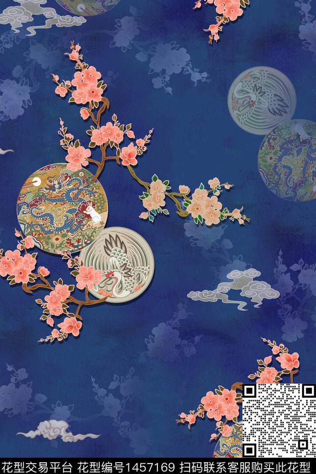 中国风旗袍香云纱数码印花花型下载（图片编号: 1457169） - 瓦栏（Walan）