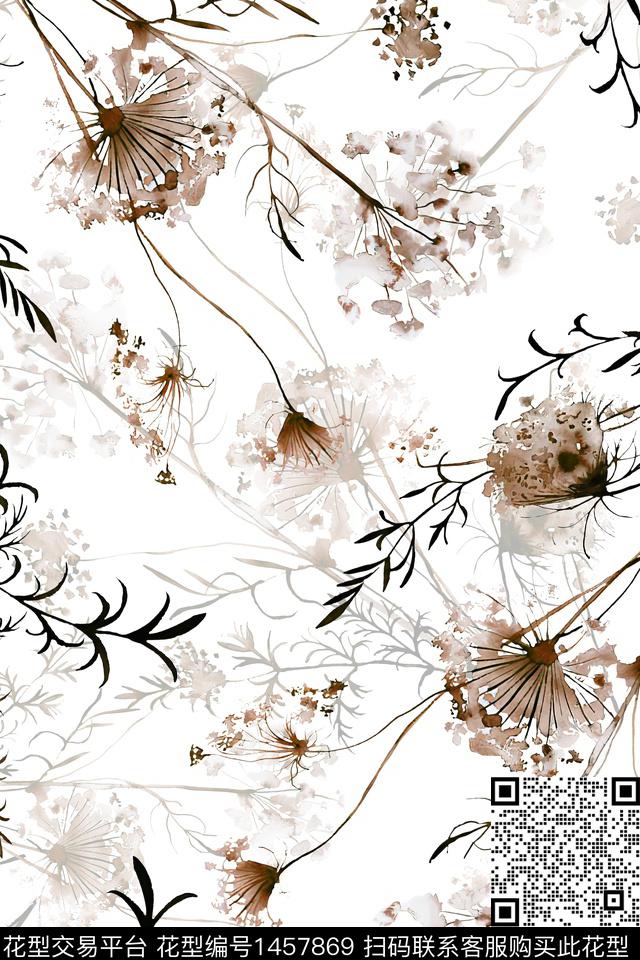 2.jpg - 1457869 - 绿植树叶 水彩 雪纺 - 数码印花花型 － 女装花型设计 － 瓦栏
