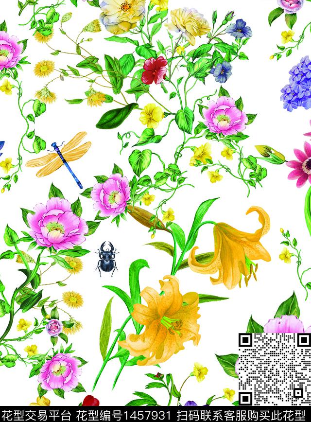 16.jpg - 1457931 - 数码花型 女装定位花 花卉 - 数码印花花型 － 女装花型设计 － 瓦栏