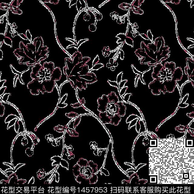 WL-20211015-7Y.jpg - 1457953 - 抽象花卉 女装 花卉 - 传统印花花型 － 女装花型设计 － 瓦栏