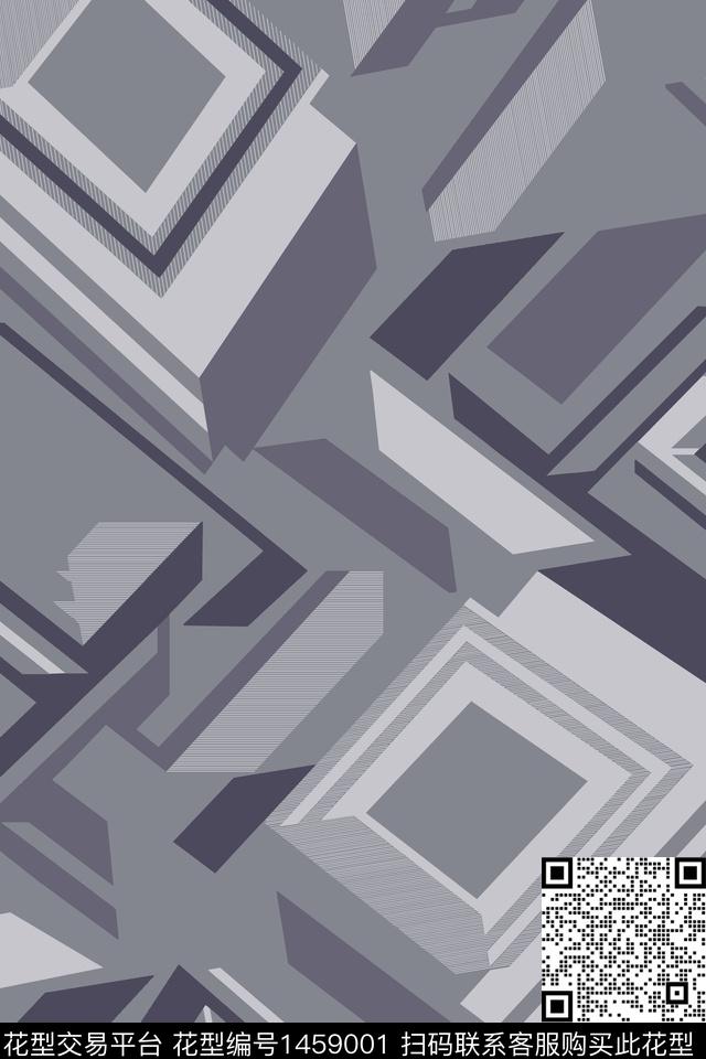 几何线条男装传统印花花型下载（图片编号: 1459001） - 瓦栏（Walan）