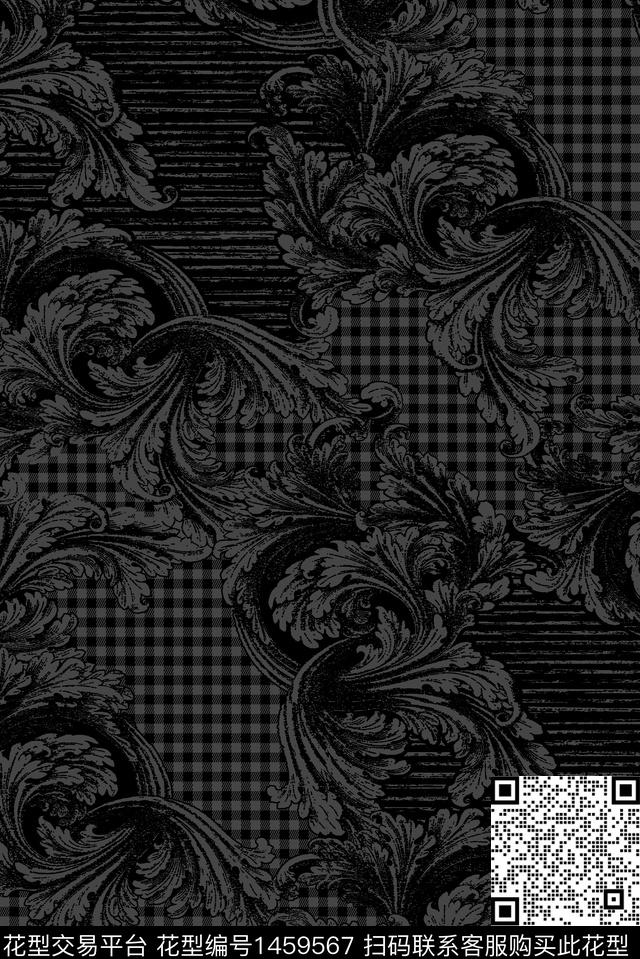 2020-09-09-1.jpg - 1459567 - 几何 格子 大牌风 - 传统印花花型 － 女装花型设计 － 瓦栏