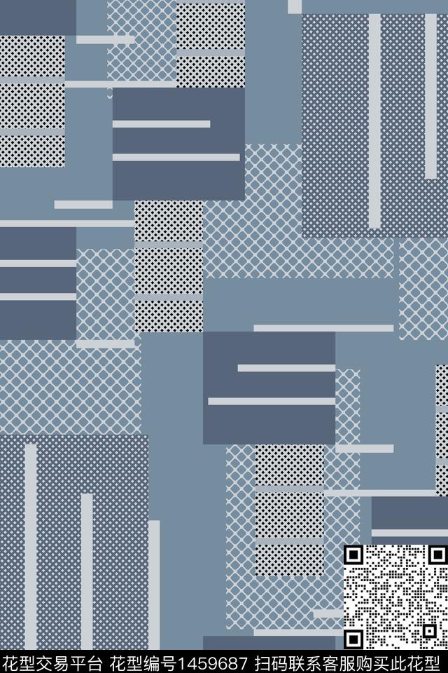 几何格子男装传统印花花型下载（图片编号: 1459687） - 瓦栏（Walan）