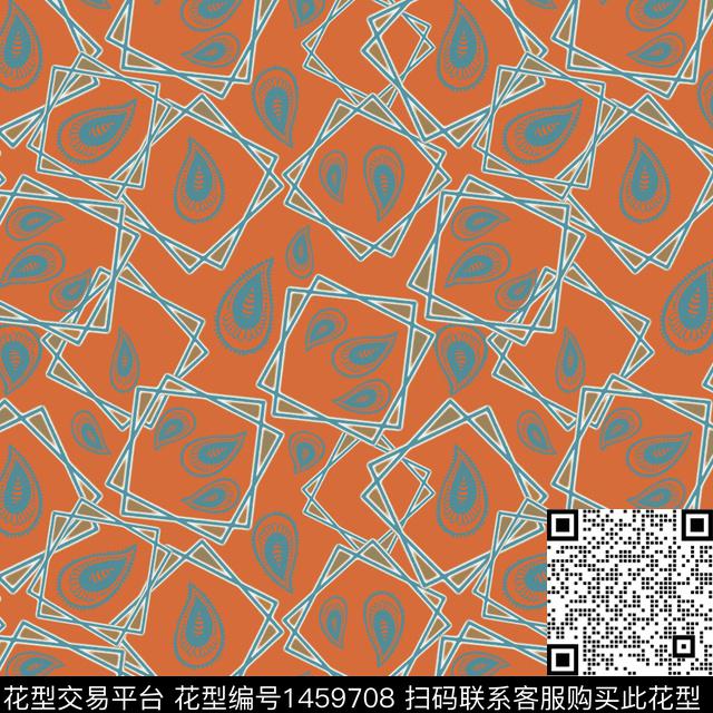 格子大牌风佩斯利图案传统印花花型下载（图片编号: 1459708） - 瓦栏（Walan）