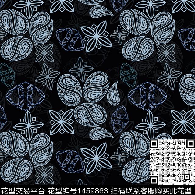 民族风小碎花佩斯利图案传统印花花型下载（图片编号: 1459863） - 瓦栏（Walan）