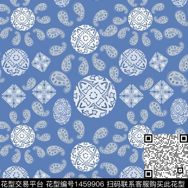 圆形民族风佩斯利图案传统印花花型下载（图片编号: 1459906） - 瓦栏（Walan）