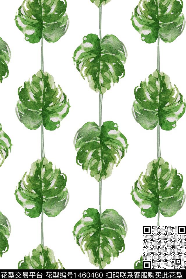 2021-11-01-.jpg - 1460480 - 绿植树叶 女装 墙纸 - 数码印花花型 － 女装花型设计 － 瓦栏