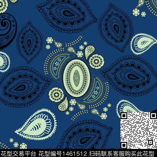 民族风小碎花佩斯利图案传统印花花型下载（图片编号: 1461512） - 瓦栏（Walan）