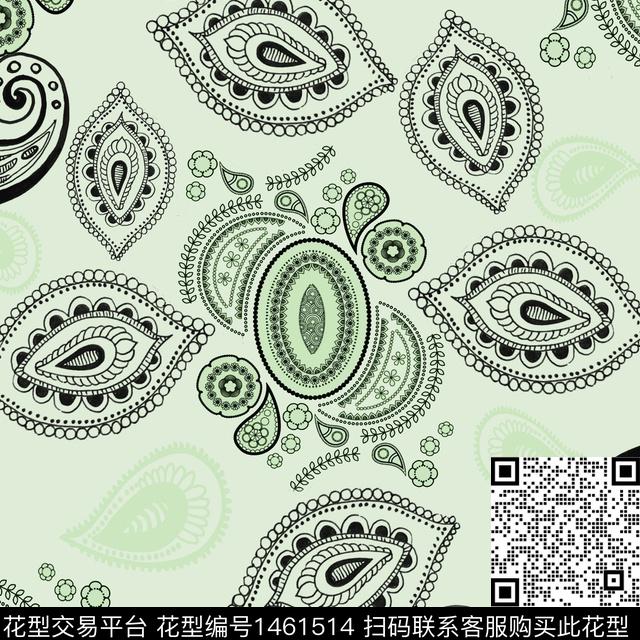 民族风小碎花佩斯利图案传统印花花型下载（图片编号: 1461514） - 瓦栏（Walan）