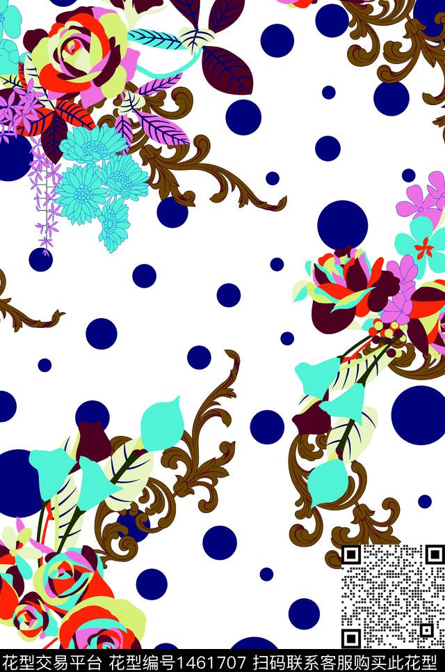 254.jpg - 1461707 - 连衣裙 大牌风 小碎花 - 传统印花花型 － 女装花型设计 － 瓦栏