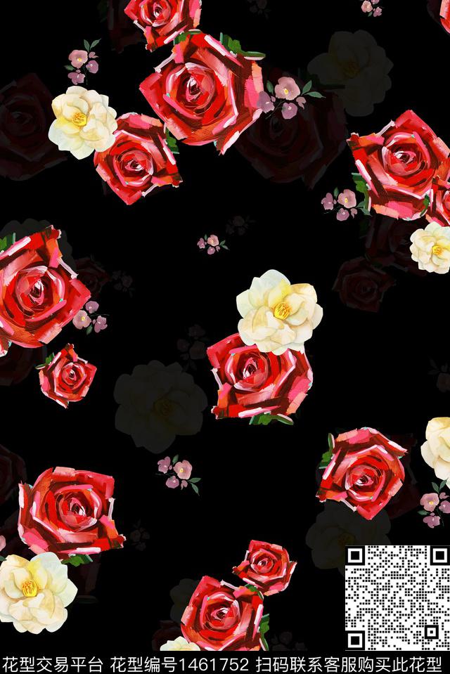 sdfsdf.jpg - 1461752 - 花卉 大牌风 香云纱 - 数码印花花型 － 女装花型设计 － 瓦栏