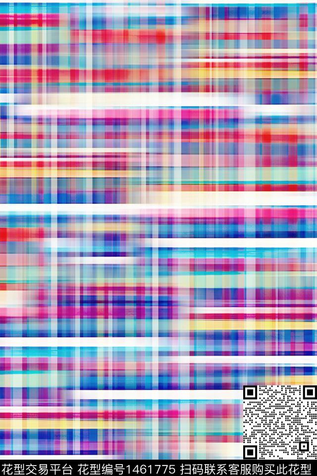 几何肌理格子数码印花花型下载（图片编号: 1461775） - 瓦栏（Walan）