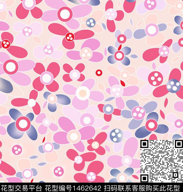 数码花型女装花卉数码印花花型下载（图片编号: 1462642） - 瓦栏（Walan）