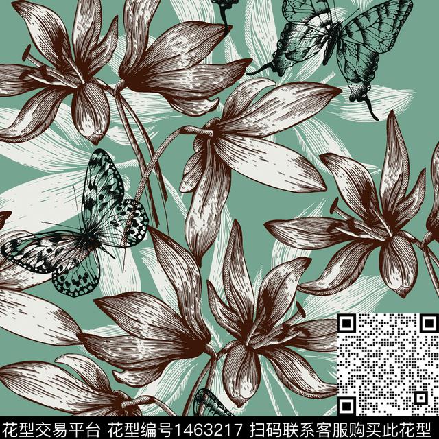 数码花型女装花卉数码印花花型下载（图片编号: 1463217） - 瓦栏（Walan）