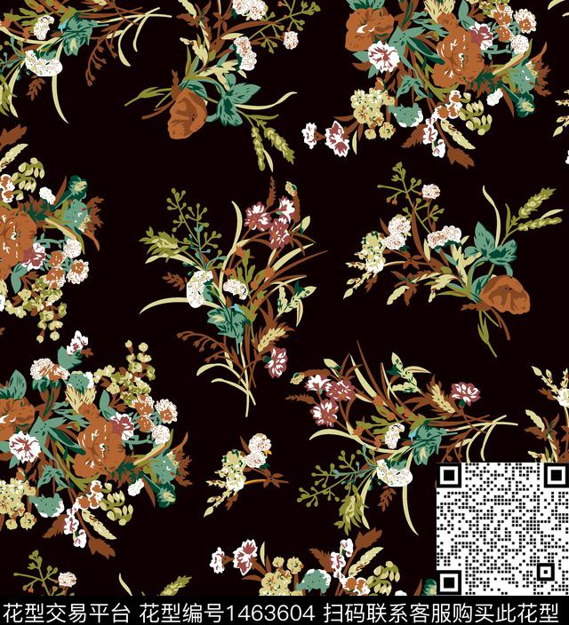 数码花型女装花卉数码印花花型下载（图片编号: 1463604） - 瓦栏（Walan）