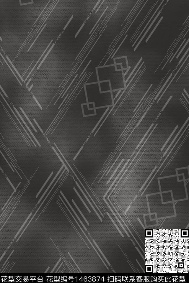 线条纹理男装数码印花花型下载（图片编号: 1463874） - 瓦栏（Walan）