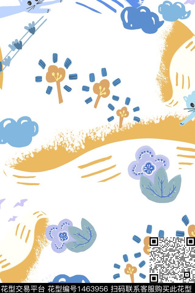 318.jpg - 1463956 - 肌理 花卉 卡通动物 - 数码印花花型 － 童装花型设计 － 瓦栏