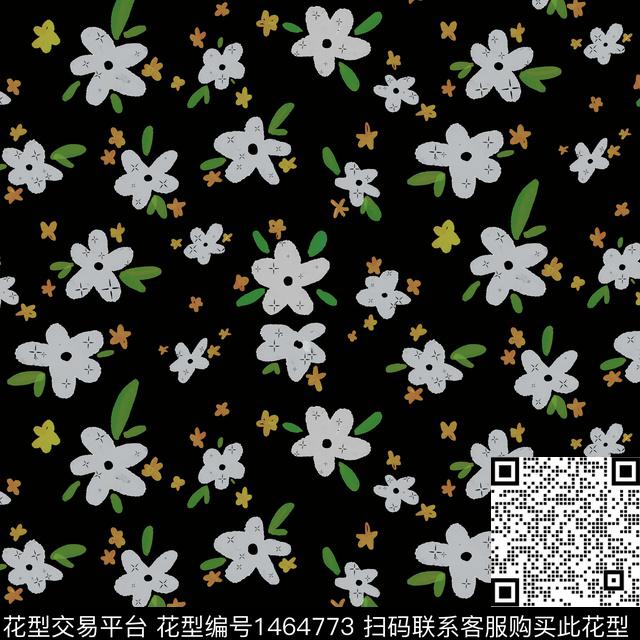 花花.jpg - 1464773 - 水彩 简约 绘画 - 传统印花花型 － 床品花型设计 － 瓦栏