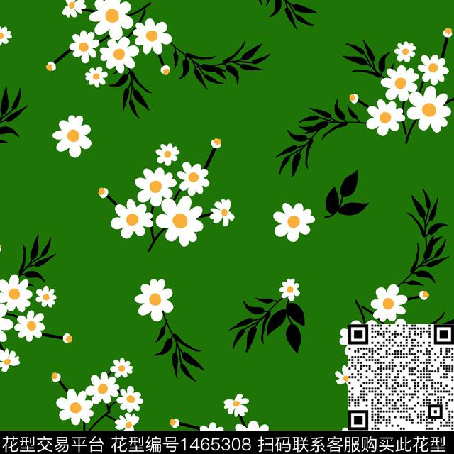 花朵-1-01.jpg - 1465308 - 花卉 热带花型 小碎花 - 传统印花花型 － 女装花型设计 － 瓦栏
