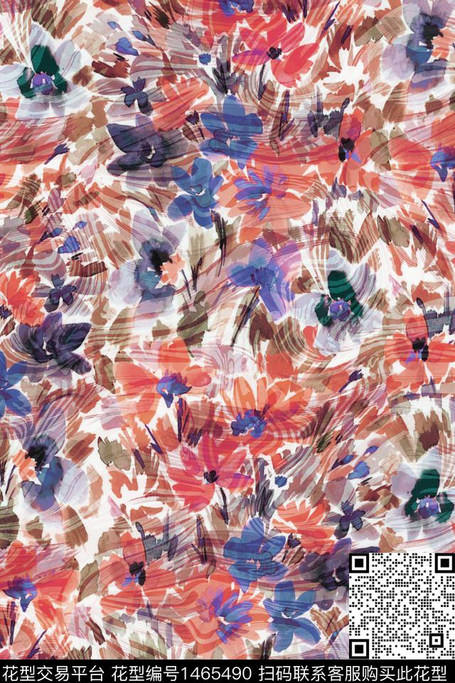 1119-1.jpg - 1465490 - 花卉 地中海 雪纺 - 数码印花花型 － 女装花型设计 － 瓦栏