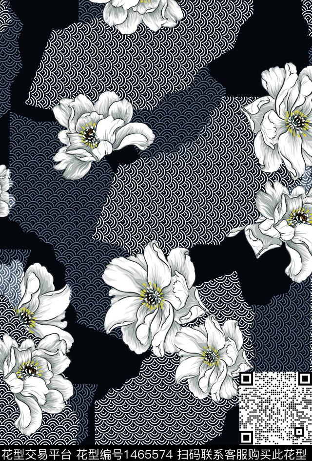102475.jpg - 1465574 - 连衣裙 女装 花卉 - 数码印花花型 － 女装花型设计 － 瓦栏