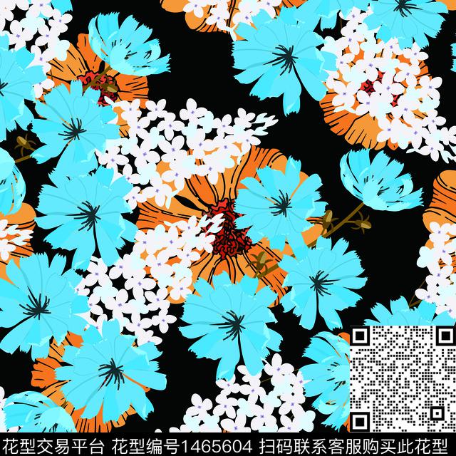 6.jpg - 1465604 - 花卉蝴蝶 菊花 大牌风 - 传统印花花型 － 女装花型设计 － 瓦栏
