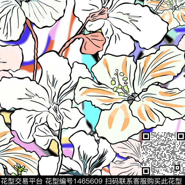 10.jpg - 1465609 - 花卉蝴蝶 菊花 大牌风 - 数码印花花型 － 女装花型设计 － 瓦栏