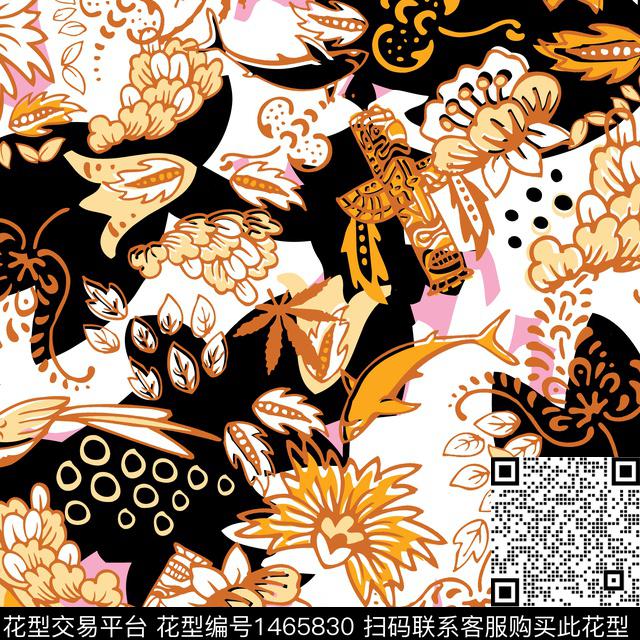 124.jpg - 1465830 - 女装 花卉 传统花型 - 传统印花花型 － 女装花型设计 － 瓦栏