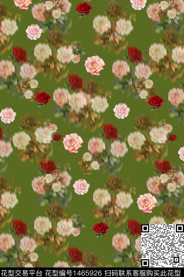 WC01775.jpg - 1465926 - 水彩 绿植树叶 大牌风 - 数码印花花型 － 女装花型设计 － 瓦栏