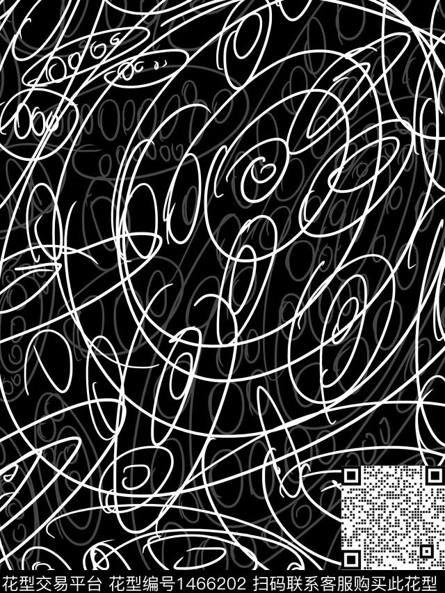 瓦栏花型设计2.jpg - 1466202 - 线条 大牌风 抽象 - 传统印花花型 － 男装花型设计 － 瓦栏