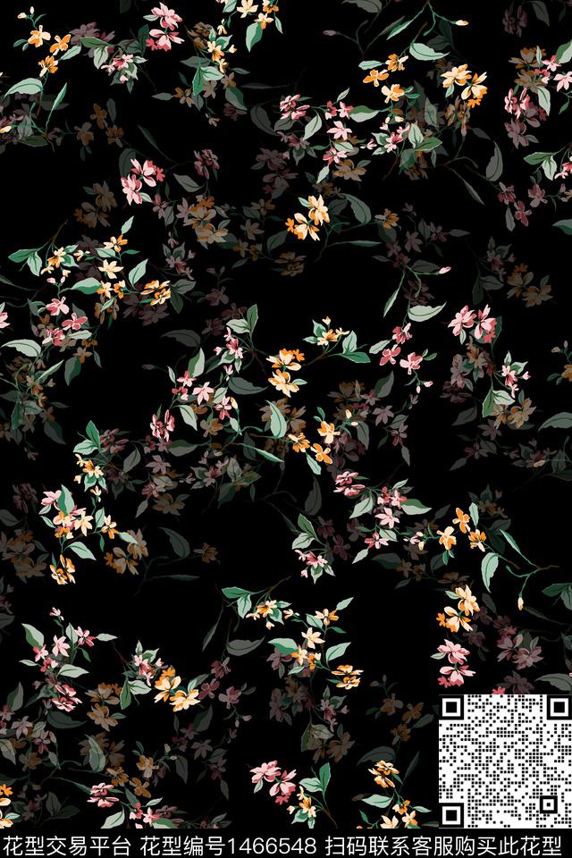 xz2707.jpg - 1466548 - 花卉 真丝 小碎花 - 数码印花花型 － 女装花型设计 － 瓦栏
