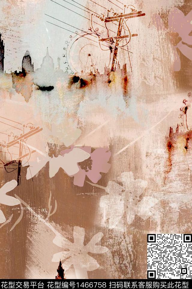 建筑肌理数码花型数码印花花型下载（图片编号: 1466758） - 瓦栏（Walan）