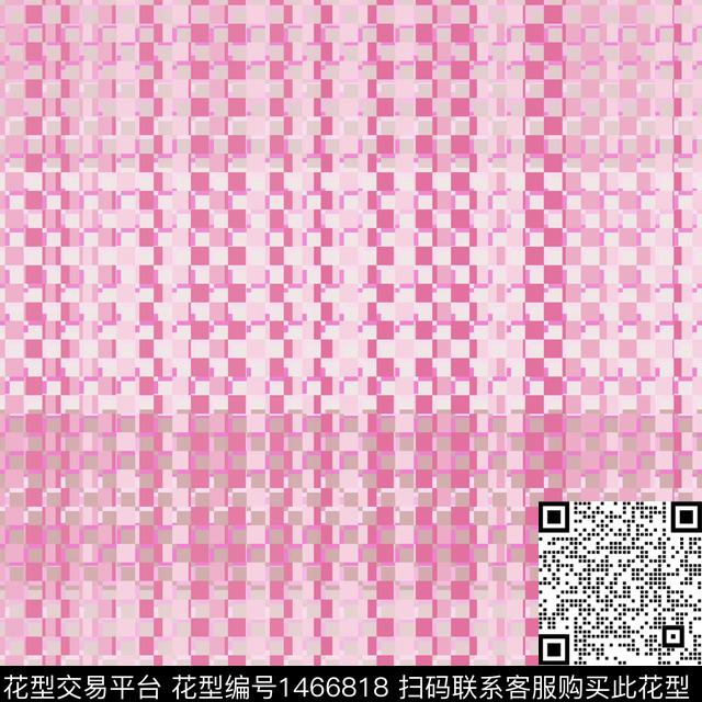 瓦栏花型设计6.jpg - 1466818 - 线条 抽象 千鸟格 - 传统印花花型 － 男装花型设计 － 瓦栏