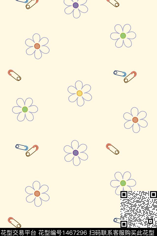 可爱小清新花卉数码印花花型下载（图片编号: 1467296） - 瓦栏（Walan）