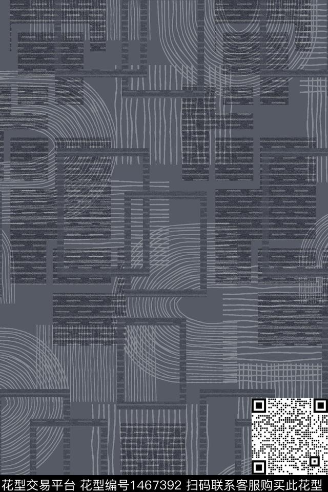 几何男装休闲数码印花花型下载（图片编号: 1467392） - 瓦栏（Walan）