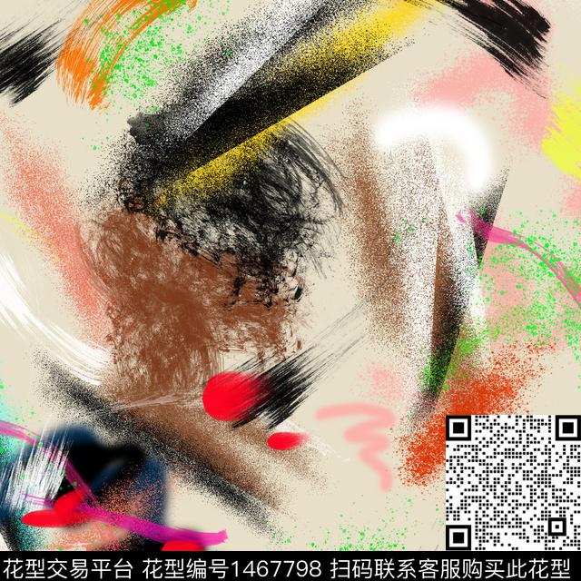 Graffiti涂鸦艺术颜料个性.jpg - 1467798 - 涂鸦 抽象男装 艺术 - 数码印花花型 － 男装花型设计 － 瓦栏