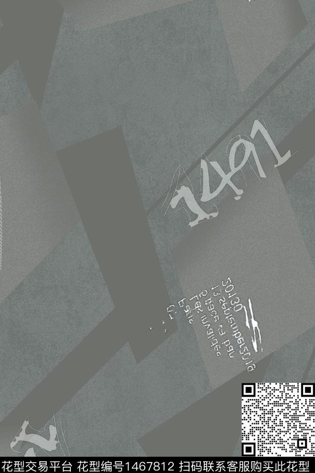 Orst_xx1950H.jpg - 1467812 - 几何 文字 纹理 - 数码印花花型 － 男装花型设计 － 瓦栏